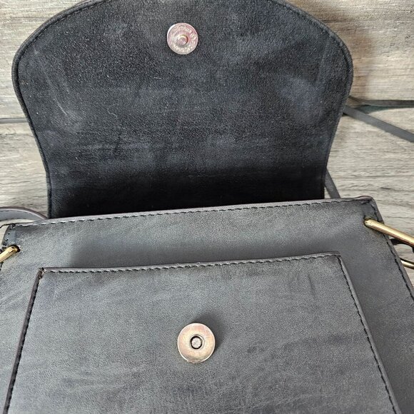 Franco Sarto Rex Tassel Saddle Gray Boho Crossbody Bag - Picture 7 of 15